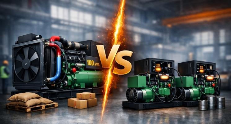 1 Unit Genset 100 kVA vs 2 Unit 50 kVA Paralel Mana untuk Pabrik