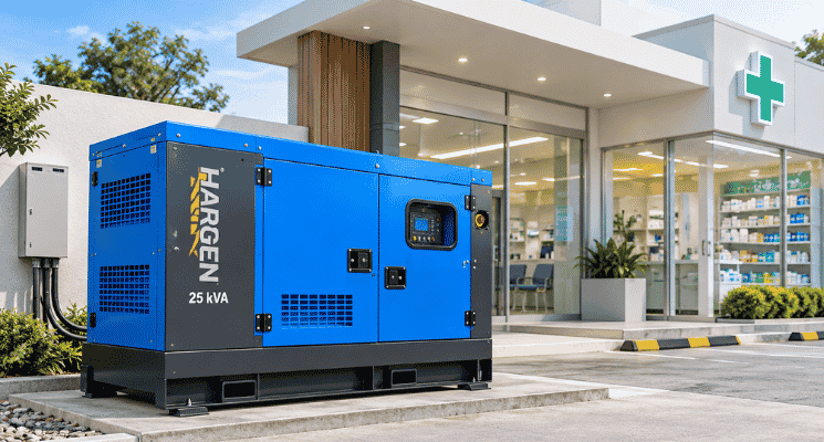 Genset 25 kVA 3-Phase untuk Klinik dan Apotek